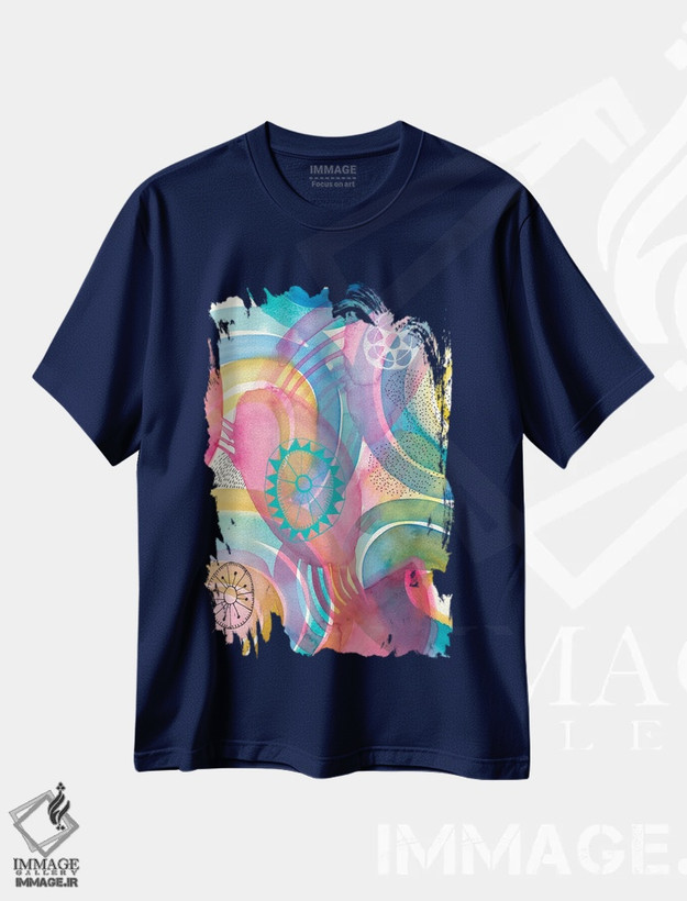 تیشرت سرمه ای طرح دار شاد اثر فِیث ایوانز-سیلز