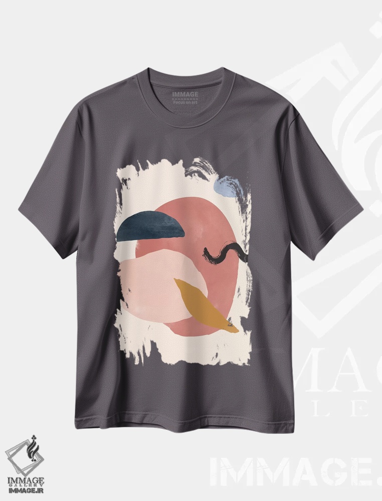 تیشرت طوسی طرح دار غروب گرم دوم اثر جسیکا بروگینک