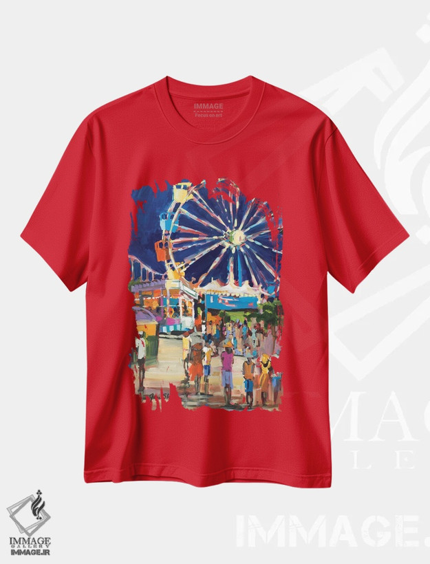 تیشرت قرمز طرح دار کارناوال اثر جین اسلیوکا
