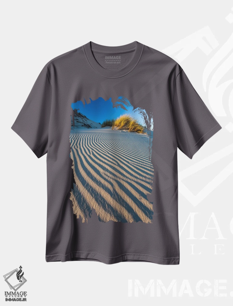 تیشرت طوسی طرح دار Slowinski National Park, Dune,لهستان، پارک ملی اسلوینسکی، تپه شنی اثر میکولاج گوسپودرک