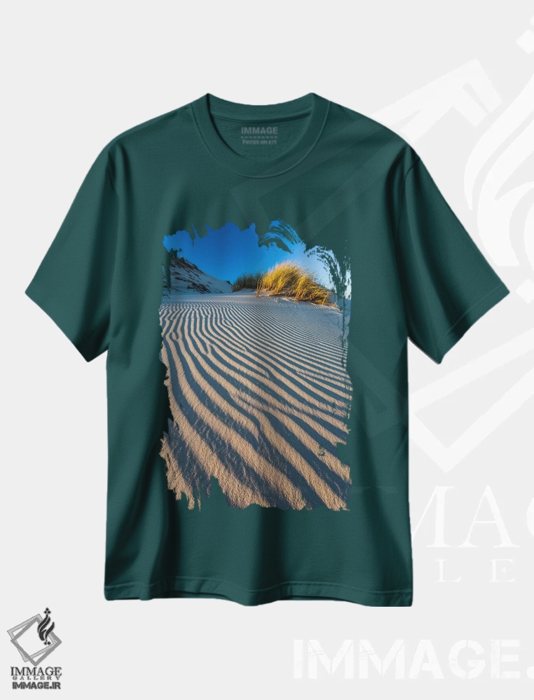 تیشرت سبز طرح دار Slowinski National Park, Dune,لهستان، پارک ملی اسلوینسکی، تپه شنی اثر میکولاج گوسپودرک