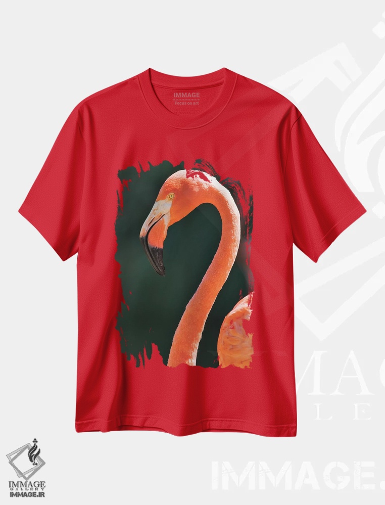 تیشرت قرمز طرح دار California, Sacramento. Flamingo At Sacramento Zoo.,آمریکا، کالیفرنیا، ساکرامنتو. فلامینگو در باغ وحش ساکرامنتو اثر جینز گالری