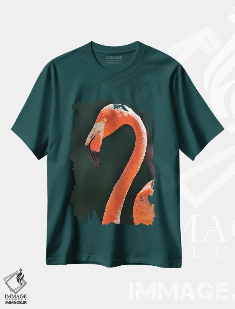 تیشرت سبز طرح دار California, Sacramento. Flamingo At Sacramento Zoo.,آمریکا، کالیفرنیا، ساکرامنتو. فلامینگو در باغ وحش ساکرامنتو اثر جینز گالری