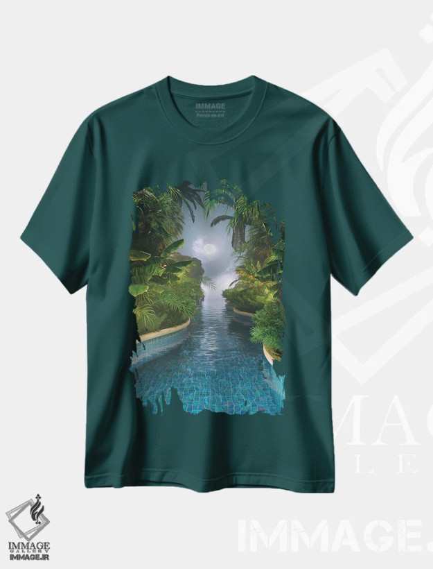تیشرت سبز طرح دار رودخانه ماه اثر جیمز ترالی