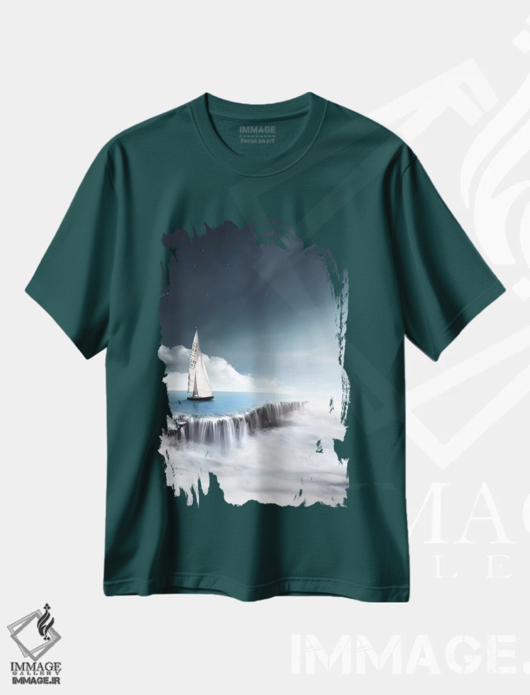 تیشرت سبز طرح دار پس از طوفان اثر ای ان.پی اس