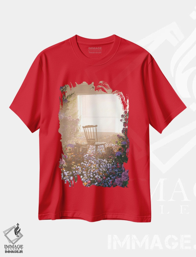 تیشرت قرمز طرح دار مطالعه در بهار اثر جیمز ترالی