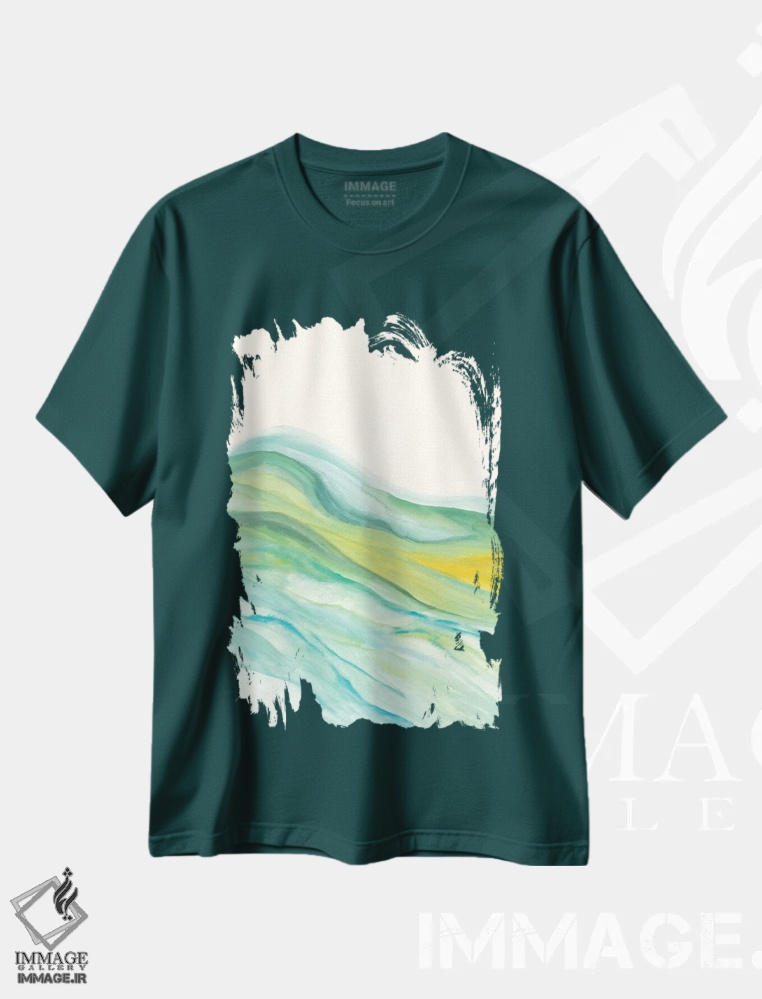 تیشرت سبز طرح دار انتزاعی پنجم اثر مارکو گونزالز