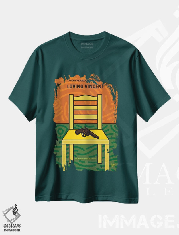 تیشرت سبز طرح دار پوستر مینیمال فیلم دوستدار ونسان اثر چانکونگ