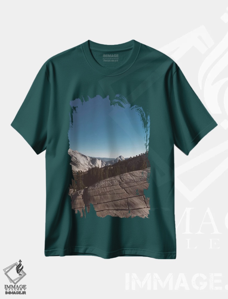 تیشرت سبز طرح دار Yosemite National Park V,نقطه اولمستد - پارک ملی یوسیمیتی پنجم اثر بثانی یانگ