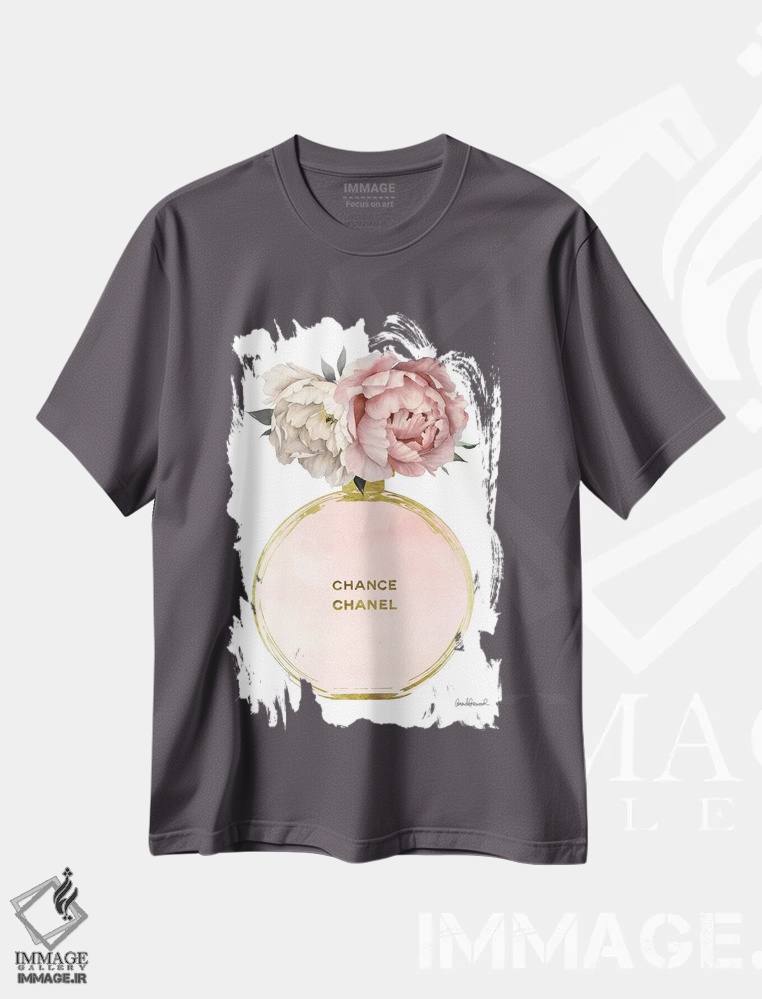 تیشرت طوسی طرح دار Nude, & Mixed Peony,عطر جامد گرد در طلایی، نود و گل صدتومانی ترکیبی اثر آماندا گرینوود
