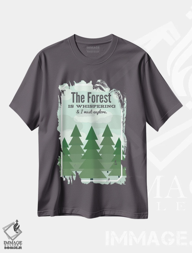 تیشرت طوسی طرح دار جنگل زمزمه می کند اثر پرینت های بنتون پارک