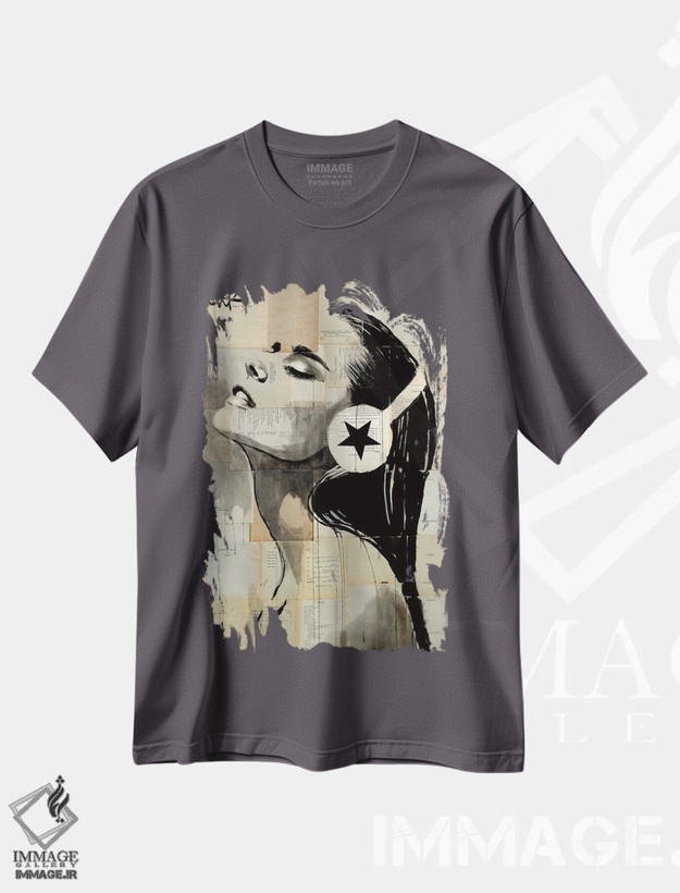 تیشرت طوسی طرح دار شکستن سدها اثر لوی جوور