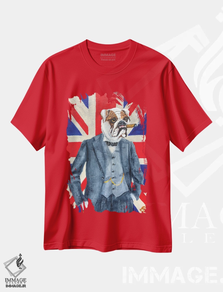 تیشرت قرمز طرح وینتیج ,حکومت بریتانیا اثر لنا اسمیرنُوا