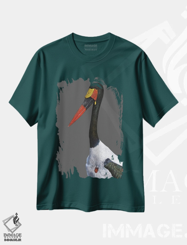 تیشرت سبز طرح هنری ,لَسک بال زین دار اثر میخائیل ودرنیکوف