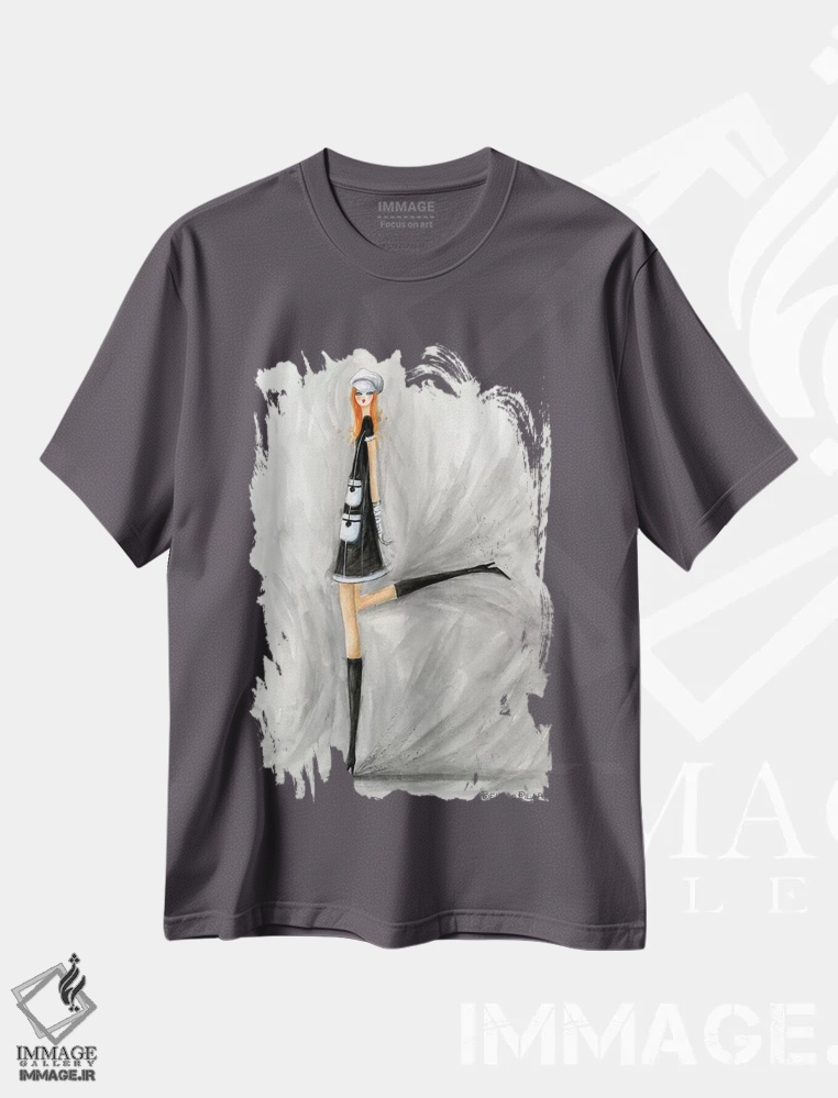 تیشرت طوسی طرح دار دختر جیمز باند اثر بلا پیلار