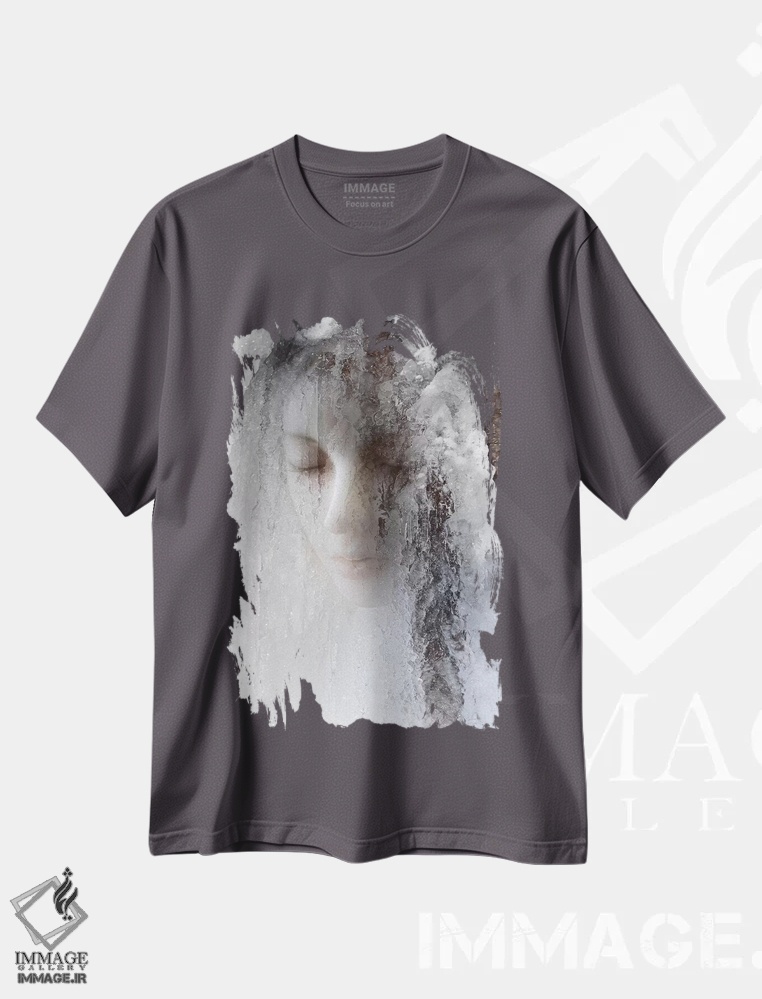 تیشرت طوسی طرح دار ملکه یخ اثر جفری هومل