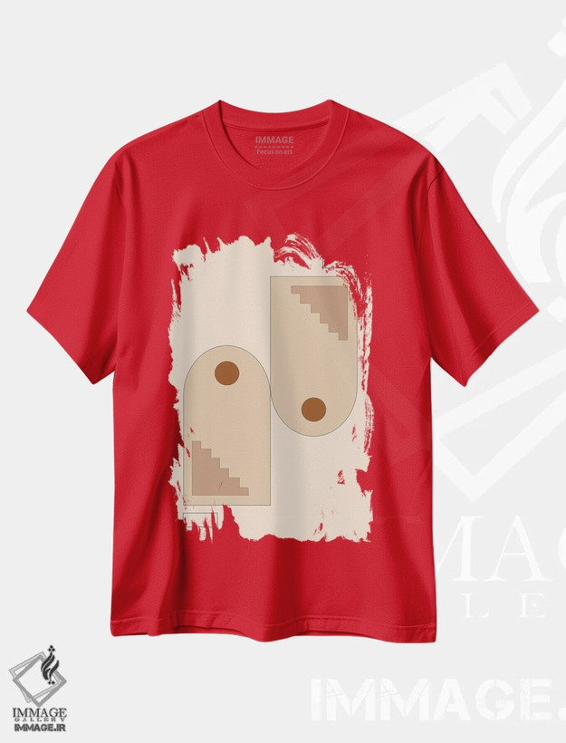 تیشرت قرمز طرح دار دوبیتی اثر فلاور لاو چایلد