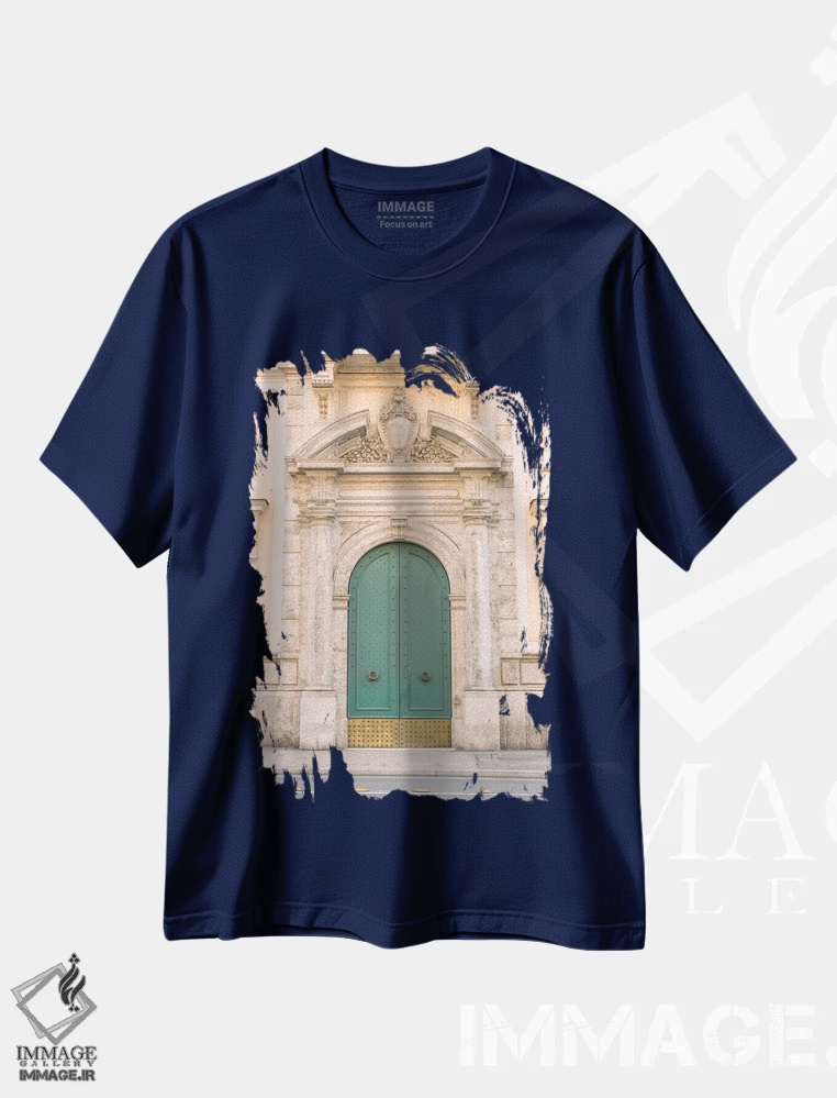 تیشرت سرمه ای طرح دار Rome, Italy,در آبی و طلایی، رم، ایتالیا اثر لاولی لیتل هوم کو