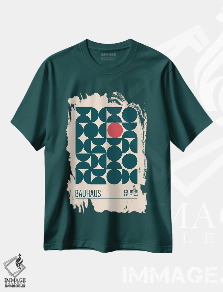تیشرت سبز طرح دار کره های آبی باوهاوس اثر امـل تونابویلو