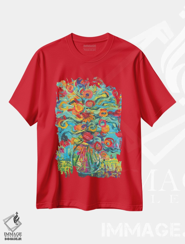 تیشرت قرمز طرح دار سمارا چیکا اثر آیریس اسکات