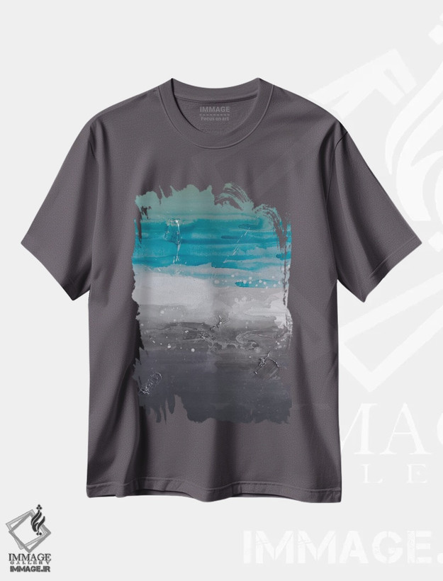 تیشرت طوسی طرح دار اسکله سن کلمنت اثر کنت یانگستروم