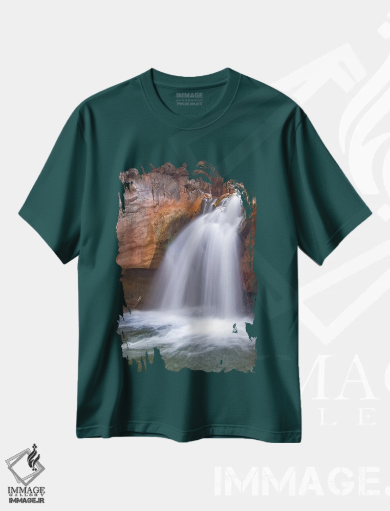 تیشرت سبز طرح دار Shinumo Creek, Colorado River, Grand Canyon National Park, Arizona,آبشار، شینومو کریک، رود کلرادو، پارک ملی گرند کنیون، آریزونا اثر جف فوت