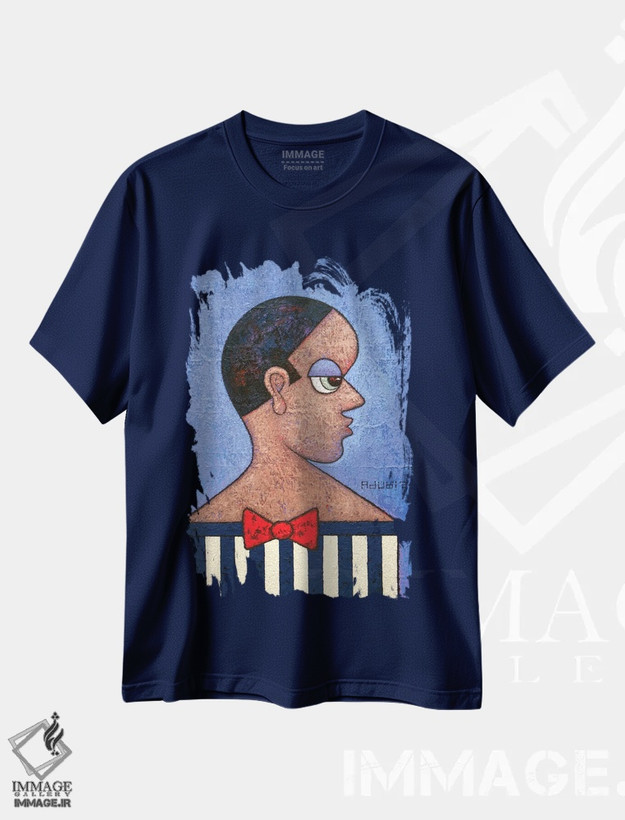 تیشرت سرمه ای طرح مدرن مردانه ,مرد دودویی اثر آدوبی مایداز مکین دی