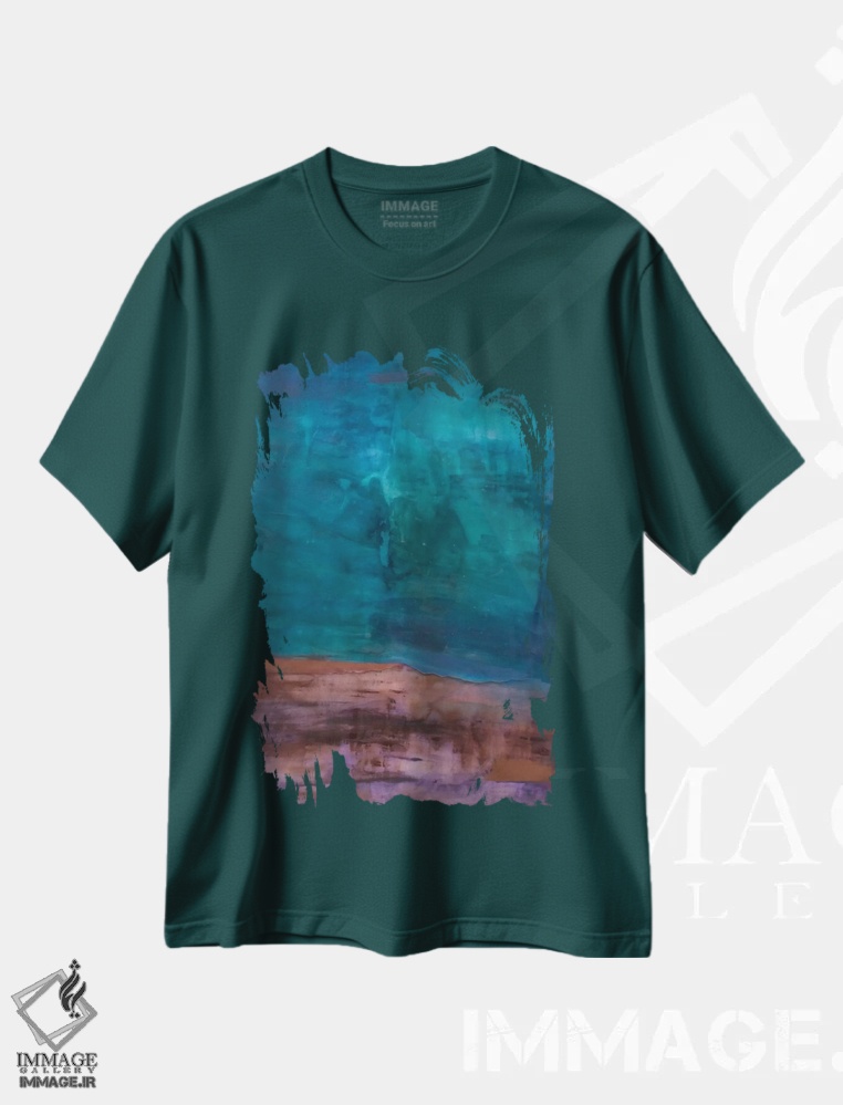 تیشرت سبز طرح دار با نیت اثر میشل اوپنهایمر