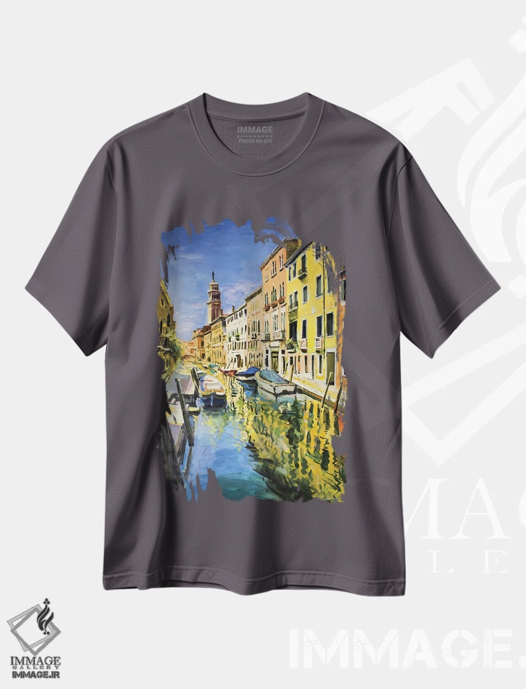 تیشرت طوسی طرح شهری ,Italy" کانال ونیز، ایتالیا اثر کانر مک گوایر