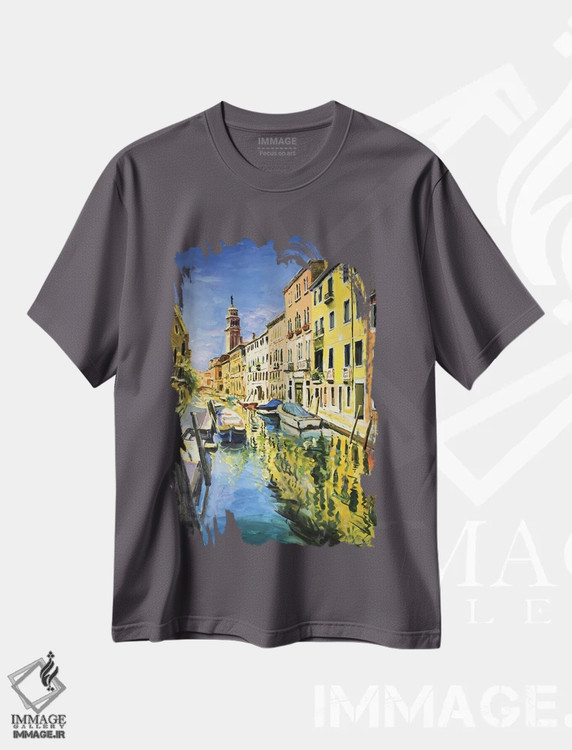 تیشرت طوسی طرح شهری ,Italy" کانال ونیز، ایتالیا اثر کانر مک گوایر