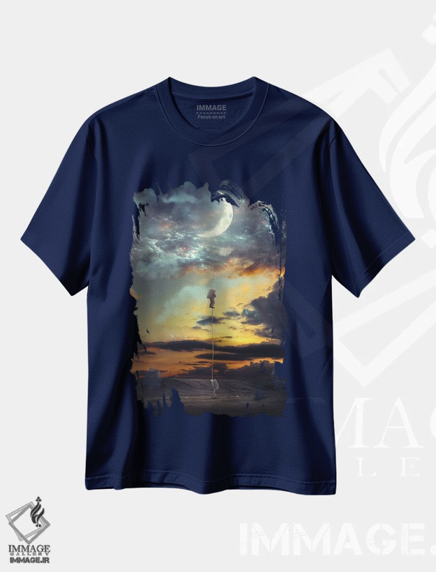 تیشرت سرمه ای طرح فضانوردی ,صعود اثر ماریشا بکر