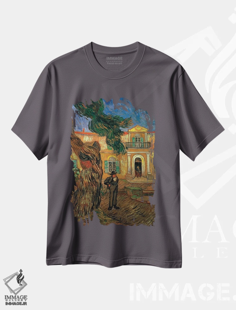تیشرت طوسی طرح دار St Remy, 1889,بیمارستان سنت پل، سن رمی، ۱۸۸۹ اثر ونسان ون گوگ