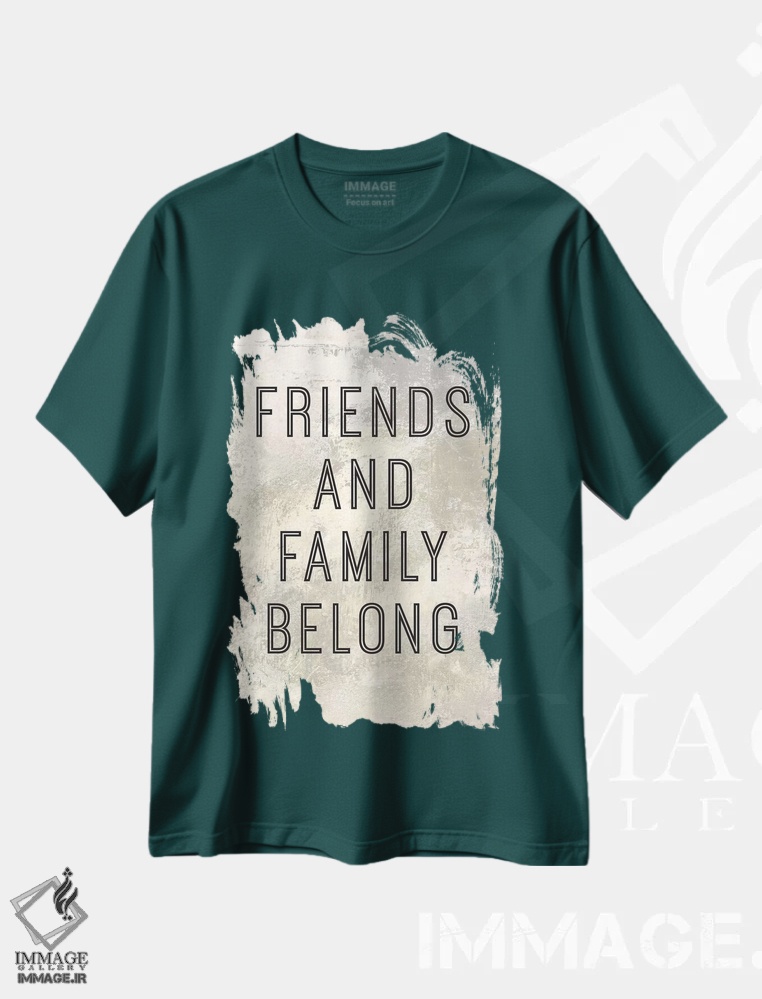 تیشرت سبز طرح تایپوگرافی ,خانه همانجاست که عشق سکونت دارد پانل III اثر ماری الین کوسون