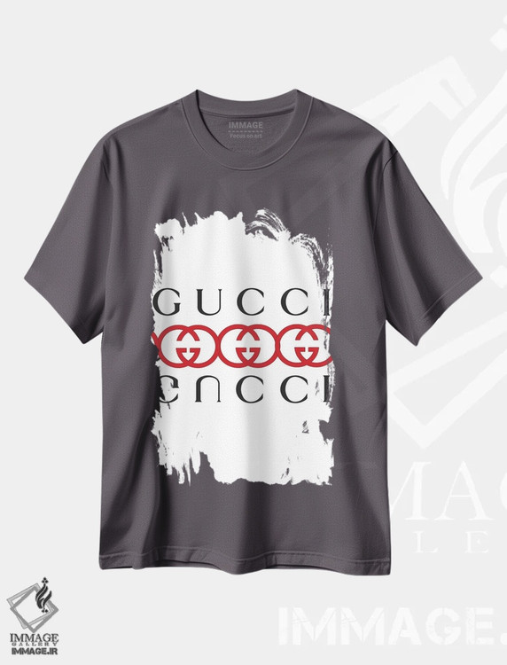تیشرت طوسی طرح دار بازتاب گوچی اثر جولی شریبر