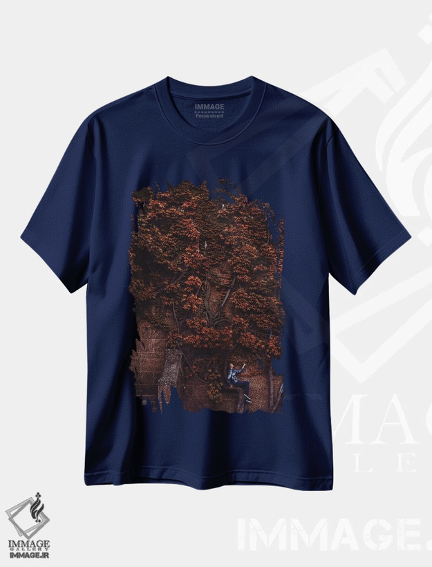 تیشرت سرمه ای طرح گرافیکی ,وحدت اثر هوبوپیبا