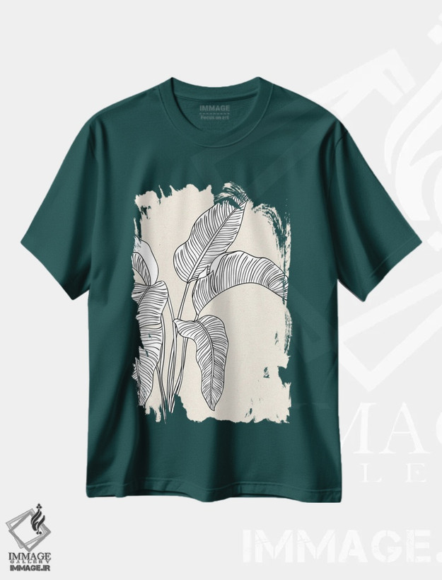تیشرت سبز طرح دار تاپفوس H5-۶۳ اثر آرت میرانو