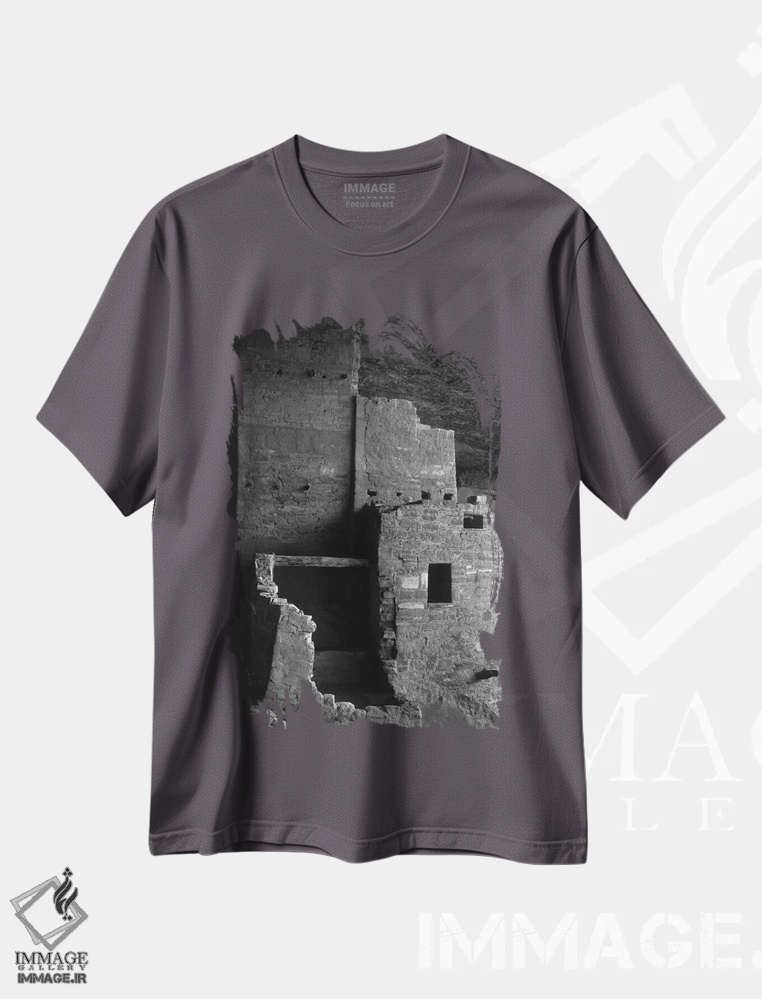 تیشرت طوسی طرح دار Mesa Verde National Park,کلیف پالاس، پارک ملی مسا ورده اثر انسل آدامز