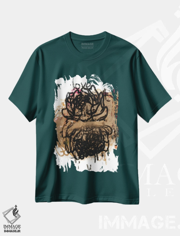 تیشرت سبز طرح دار آن دو گل اثر کنت یانگستروم