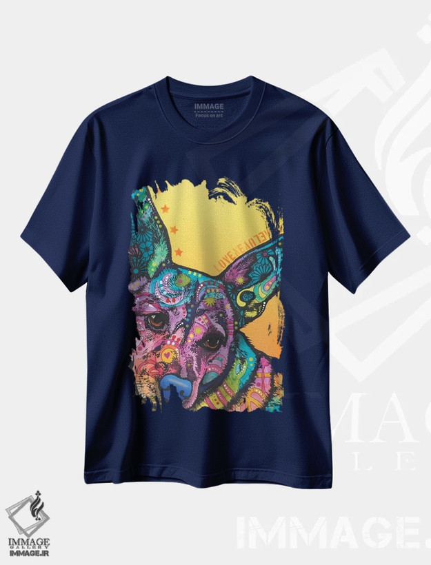 تیشرت سرمه ای طرح دار تینک اثر دین روسو