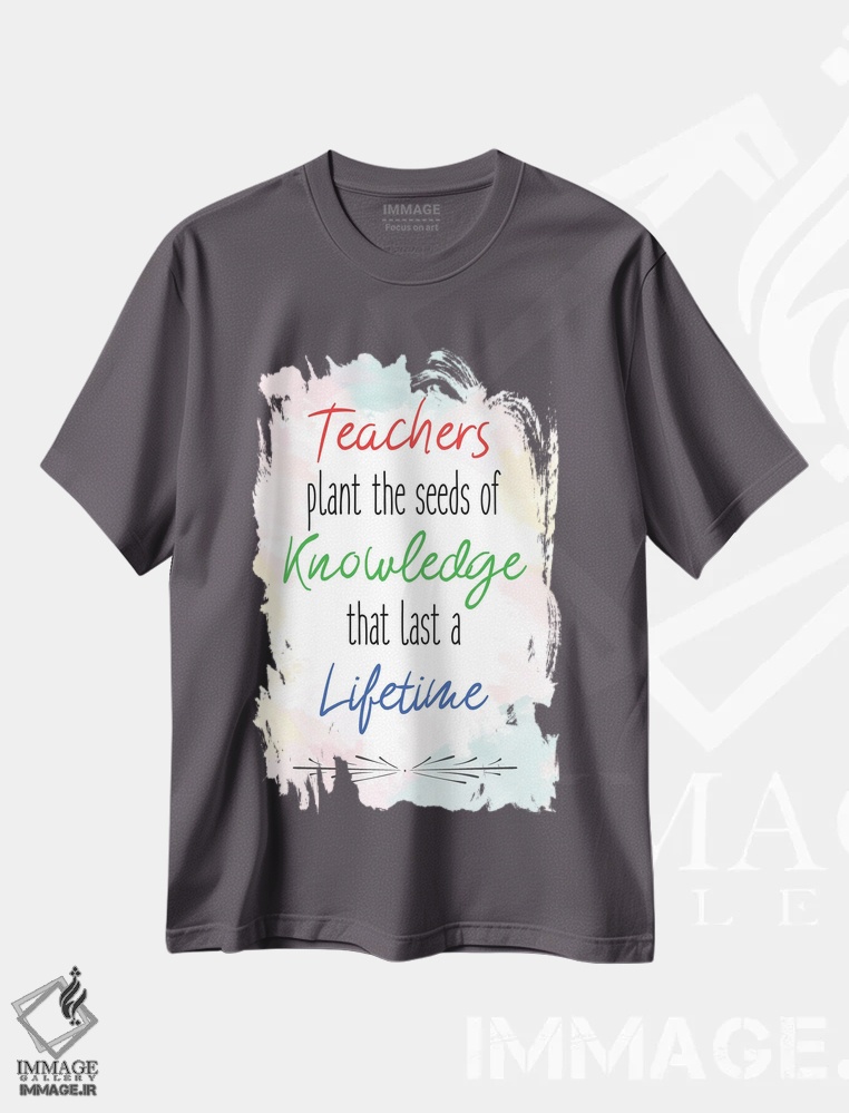 تیشرت طوسی طرح دار یک معلم اثر کیمبرلی آلن