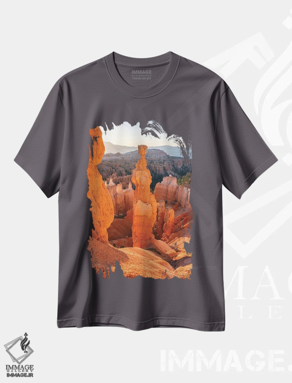 تیشرت طوسی طرح دار Bryce Canyon National Park, Utah, USA,پتک ثور، پارک ملی برایس کنیون، یوتا، آمریکا اثر یان بکه