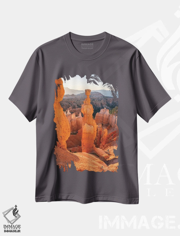 تیشرت طوسی طرح دار Bryce Canyon National Park, Utah, USA,پتک ثور، پارک ملی برایس کنیون، یوتا، آمریکا اثر یان بکه