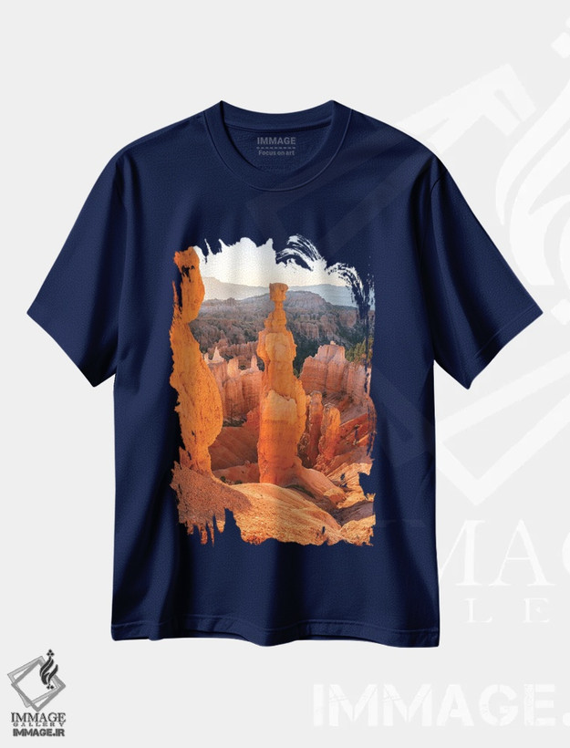 تیشرت سرمه ای طرح دار Bryce Canyon National Park, Utah, USA,پتک ثور، پارک ملی برایس کنیون، یوتا، آمریکا اثر یان بکه