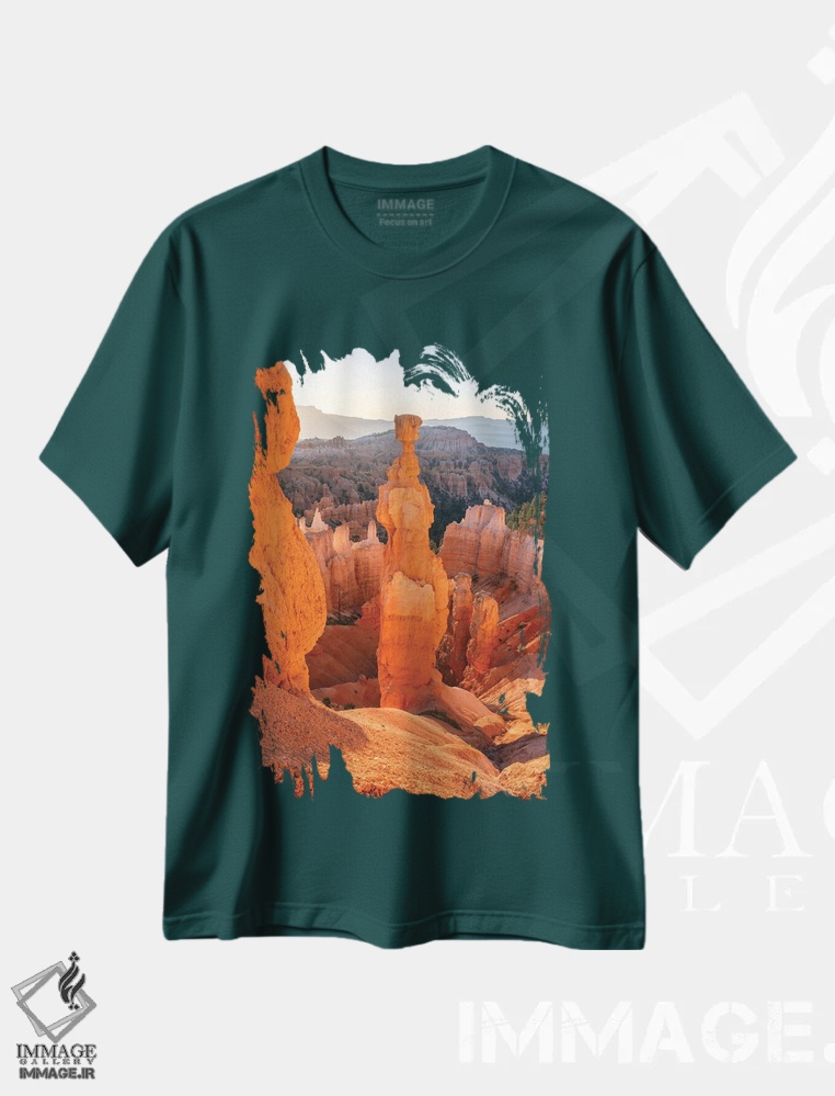 تیشرت سبز طرح دار Bryce Canyon National Park, Utah, USA,پتک ثور، پارک ملی برایس کنیون، یوتا، آمریکا اثر یان بکه