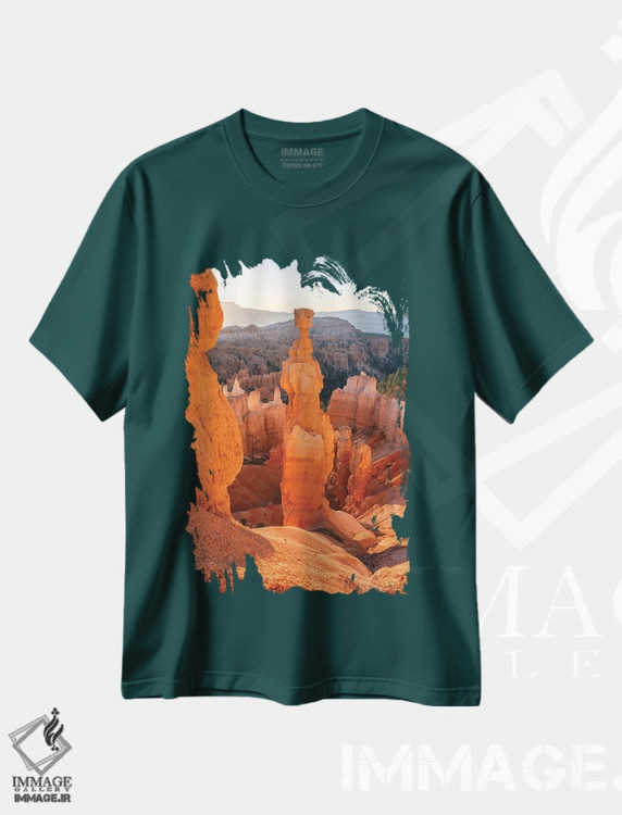 تیشرت سبز طرح دار Bryce Canyon National Park, Utah, USA,پتک ثور، پارک ملی برایس کنیون، یوتا، آمریکا اثر یان بکه