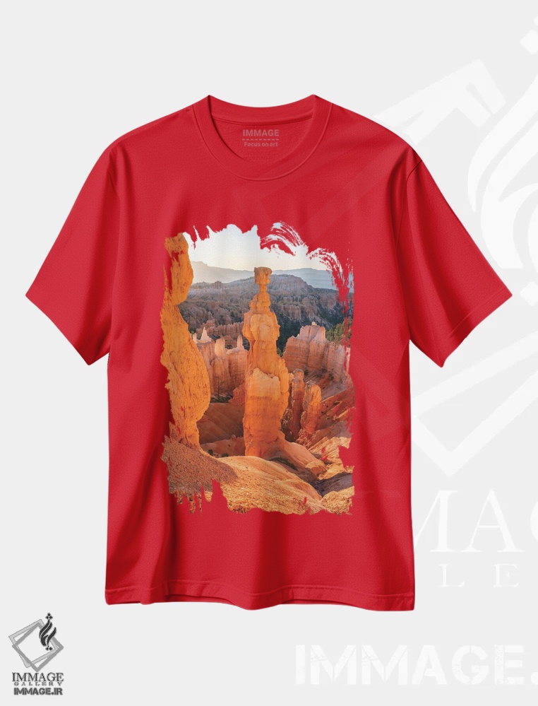 تیشرت قرمز طرح دار Bryce Canyon National Park, Utah, USA,پتک ثور، پارک ملی برایس کنیون، یوتا، آمریکا اثر یان بکه