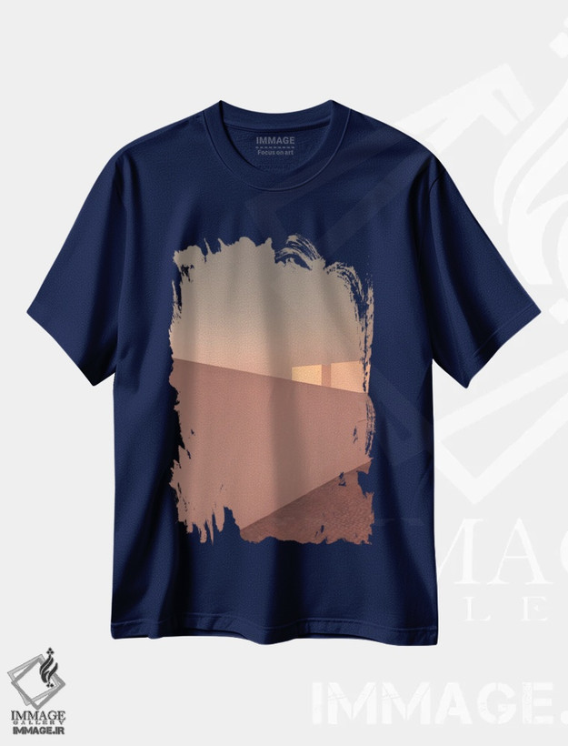 تیشرت سرمه ای طرح دار رنگ ها و فرم ها اثر سباستین هیلگتاگ
