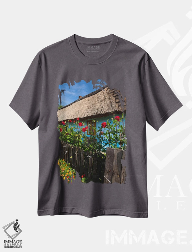 تیشرت طوسی طرح دار Jura, Summer,لهستان، یورا، تابستان اثر میکولاج گوسپودرک