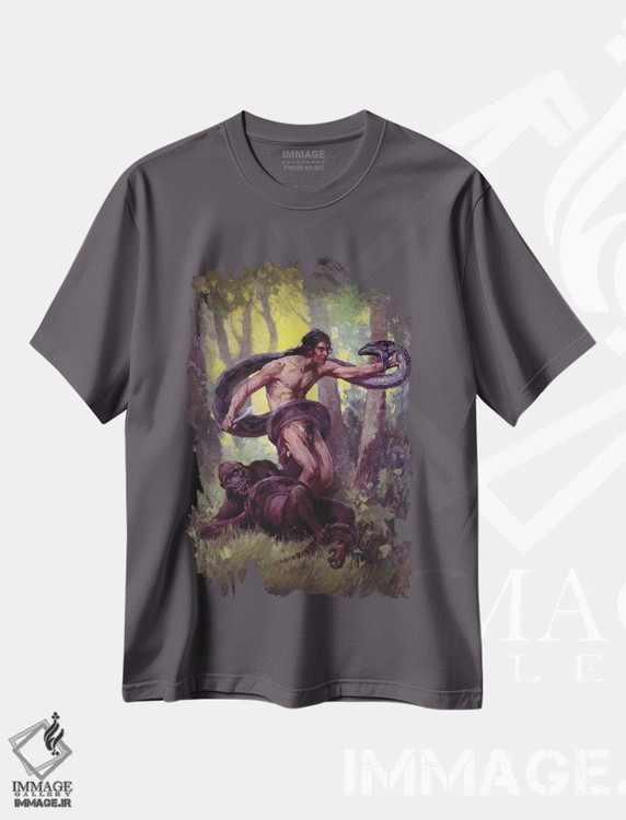 تیشرت طوسی طرح دار Lord of the Jungle,تارزان، ارباب جنگل اثر جی. آلن سنت جان