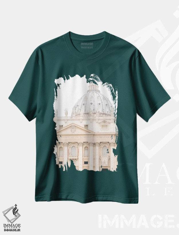 تیشرت سبز طرح دار Rome, Italy,ساختمان، رم، ایتالیا اثر لاولی لیتل هوم کو